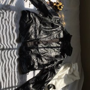 A black leather jacket